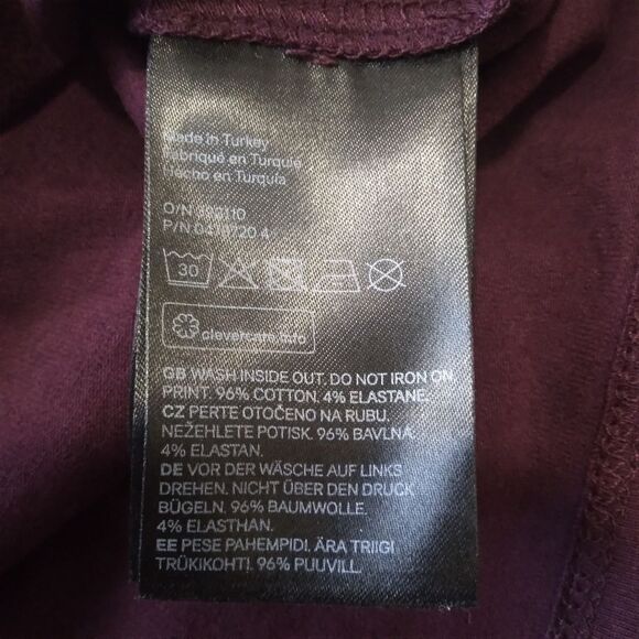 Divided H&M Burgundy Red Babe Squad Graphic 3/4 Sleeve Cropped Tee Women's Small - Picture 6 of 11